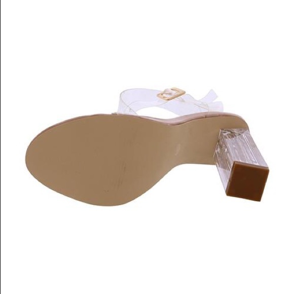 🔥3 Left🔥 Clear Lucite Two Strap Block Heel Yeezy - Picture 8 of 8